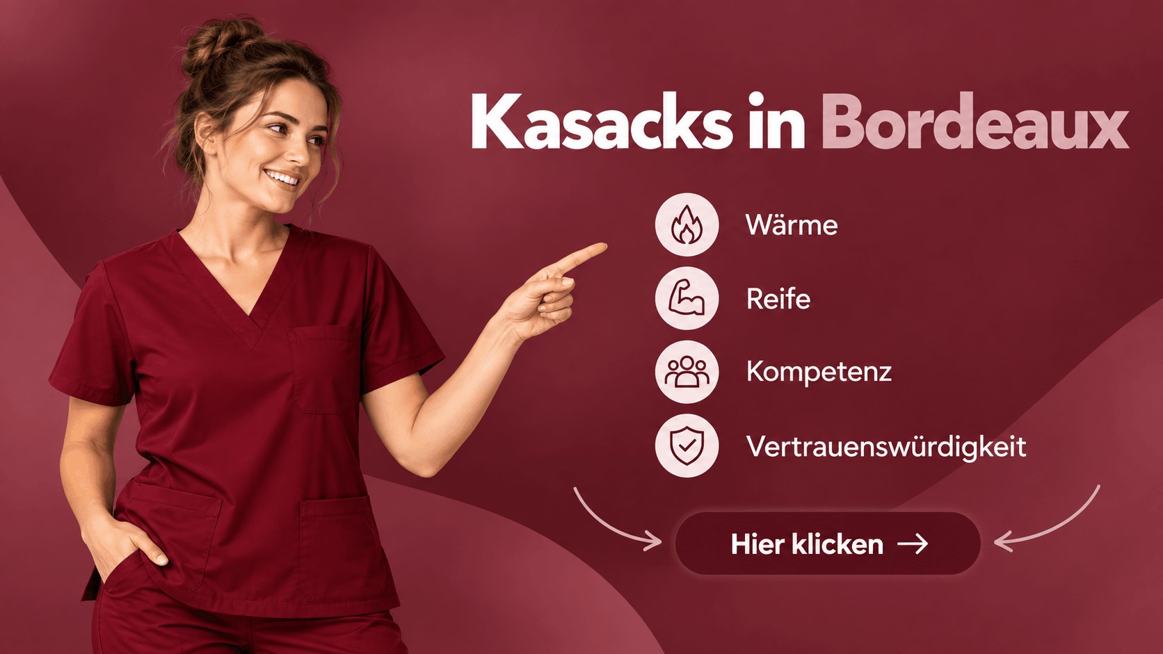 Bordeauxfarbene Kasacks bei MEIN-KASACK.de